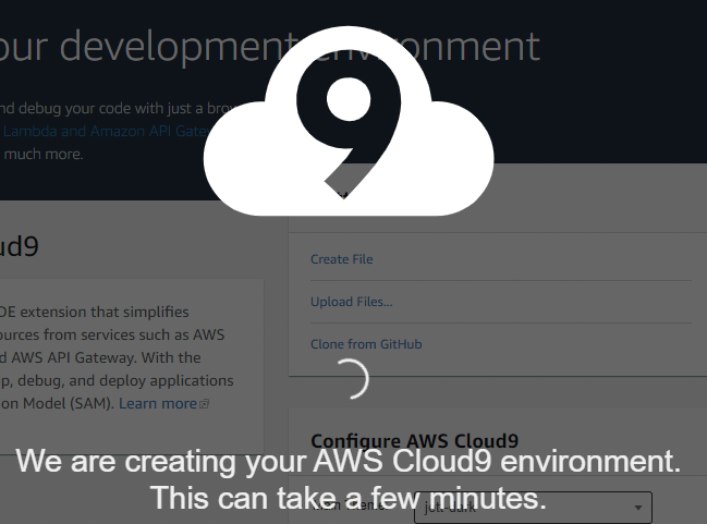 Create Cloud9 instance - starting.