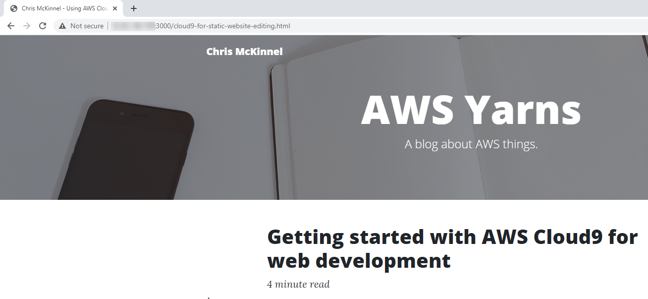 Website served from Cloud9.
