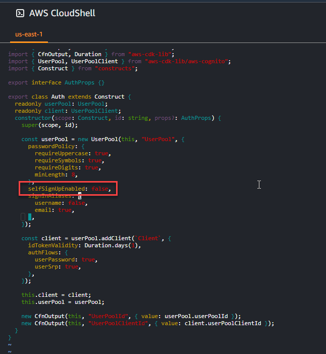 Screenshot of config file.
