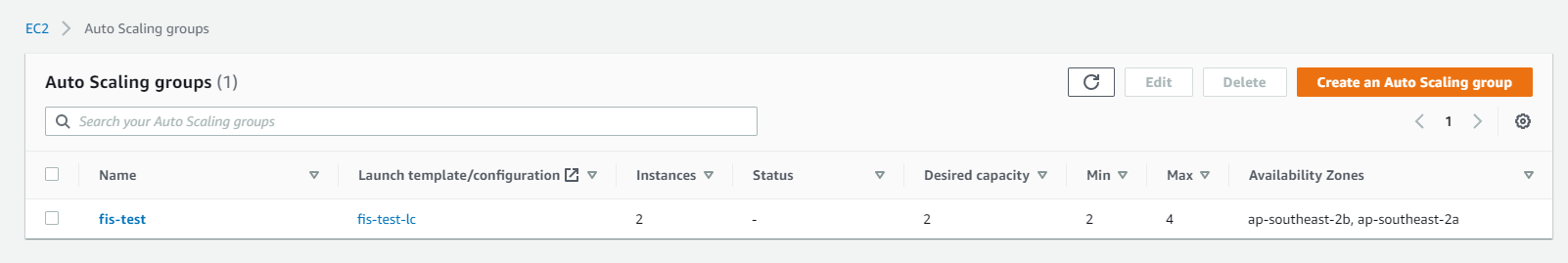 Screen shot of autoscale group.