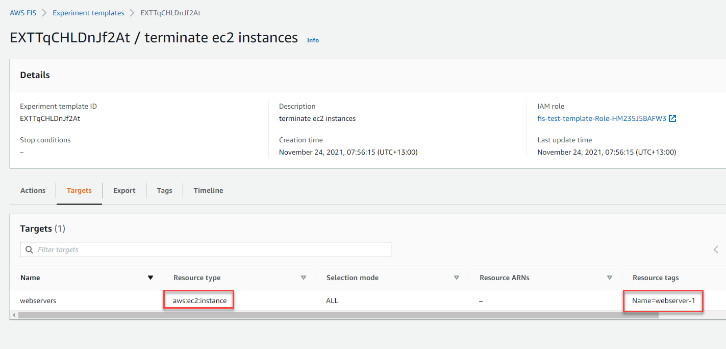 Screen shot of FIS experiment.